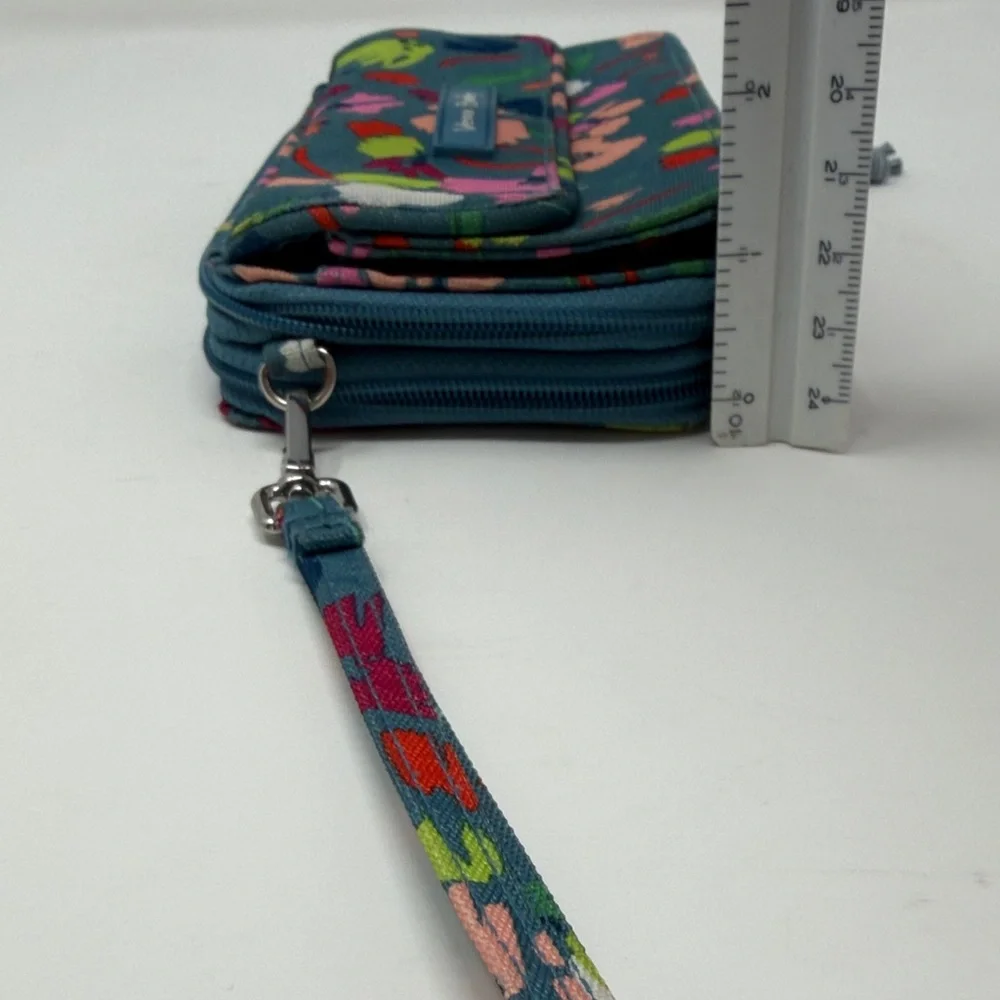 Vera Bradley Floral Wristlet - Teal and Multicolor